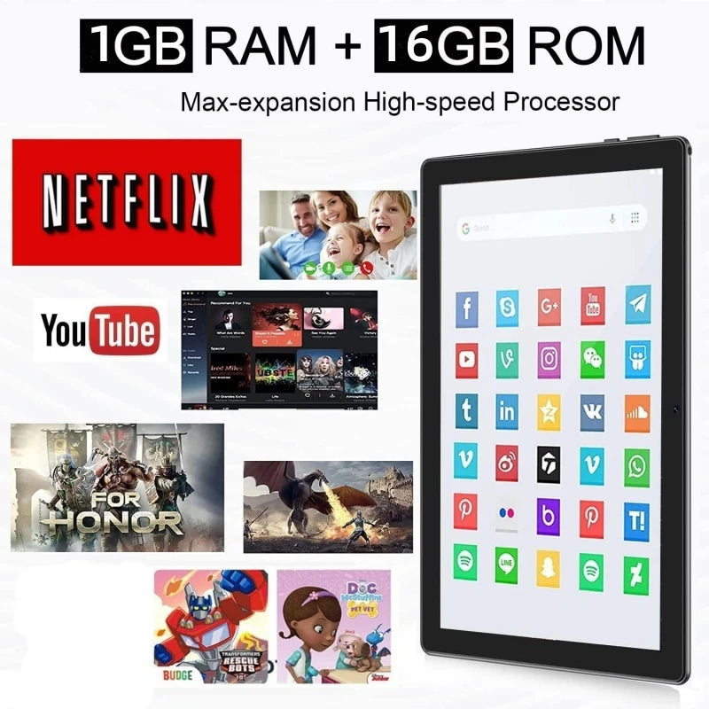 Tablet PC, 7 Polegadas, CortexTM A7, Quad-Core, Android 6.0 RCT6973, DDR 1GB EMMC 16GB, WI-FI, Dual Camera.