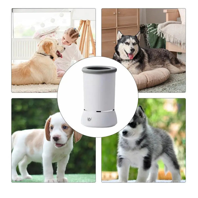 Máquina Elétrica de lavar patas compacta, perfeita para proprietários de cães e gatos, feita de ABS e silicone confiáveis, RECARREGÁVEL, carregamento USB.