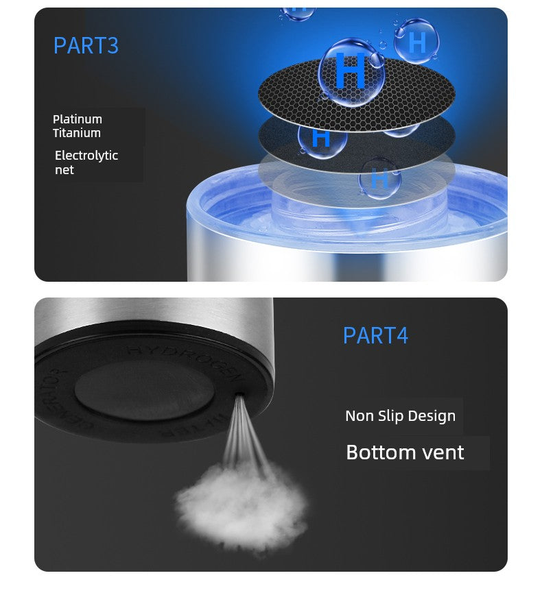 Garrafa Geradora de água enriquecida com Hidrogênio MOLECULAR,  rico em Hidrogênio Eletrolítico, Íon de oxigênio negativo. Tecnologia Japonesa.
