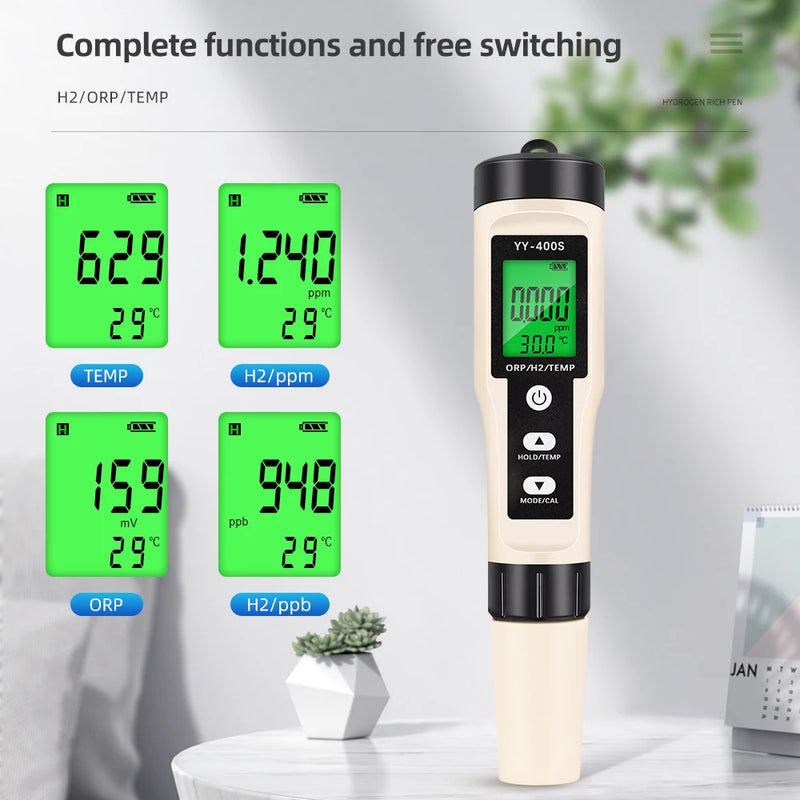 Monitor/Medidor/Testador de PH / ORP / H2  ( HIDROGÊNIO MOLECULAR ) digital à prova d'água.
