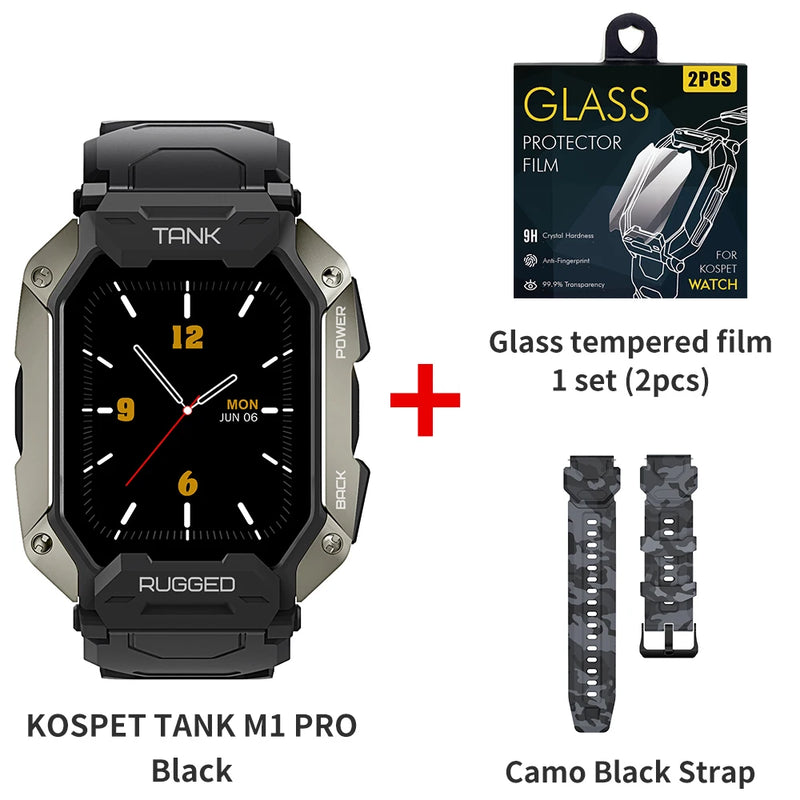 2024 KOSPET TANK M1 PRO , smartwatch , responde / faz chamadas via Bluetooth , à prova dágua (  ip69k , 5atm  )  , relógio inteligente , esportes e rastreador de fitness , relógios para homens e mulheres.