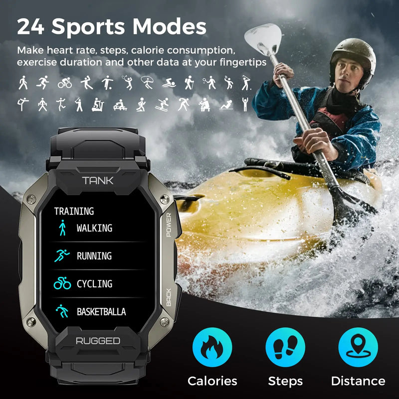 2024 KOSPET TANK M1 PRO , smartwatch , responde / faz chamadas via Bluetooth , à prova dágua (  ip69k , 5atm  )  , relógio inteligente , esportes e rastreador de fitness , relógios para homens e mulheres.