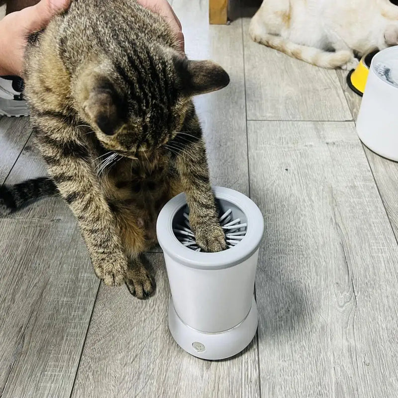 Máquina Elétrica de lavar patas compacta, perfeita para proprietários de cães e gatos, feita de ABS e silicone confiáveis, RECARREGÁVEL, carregamento USB.